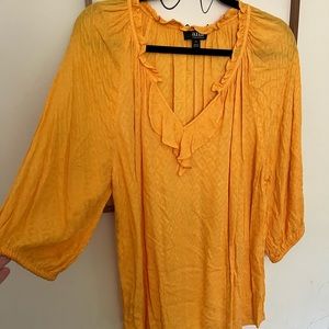 Womens a.n.a. Ruffle neck blouse - size XL